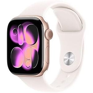 [Resale, AC] $237.91 | Apple Watch Series 11 [GPS 42mm] Smartwatch with Rose Gold Aluminum Case with Light Blush Sport Band - S/M (Used - Like New) at Amazon